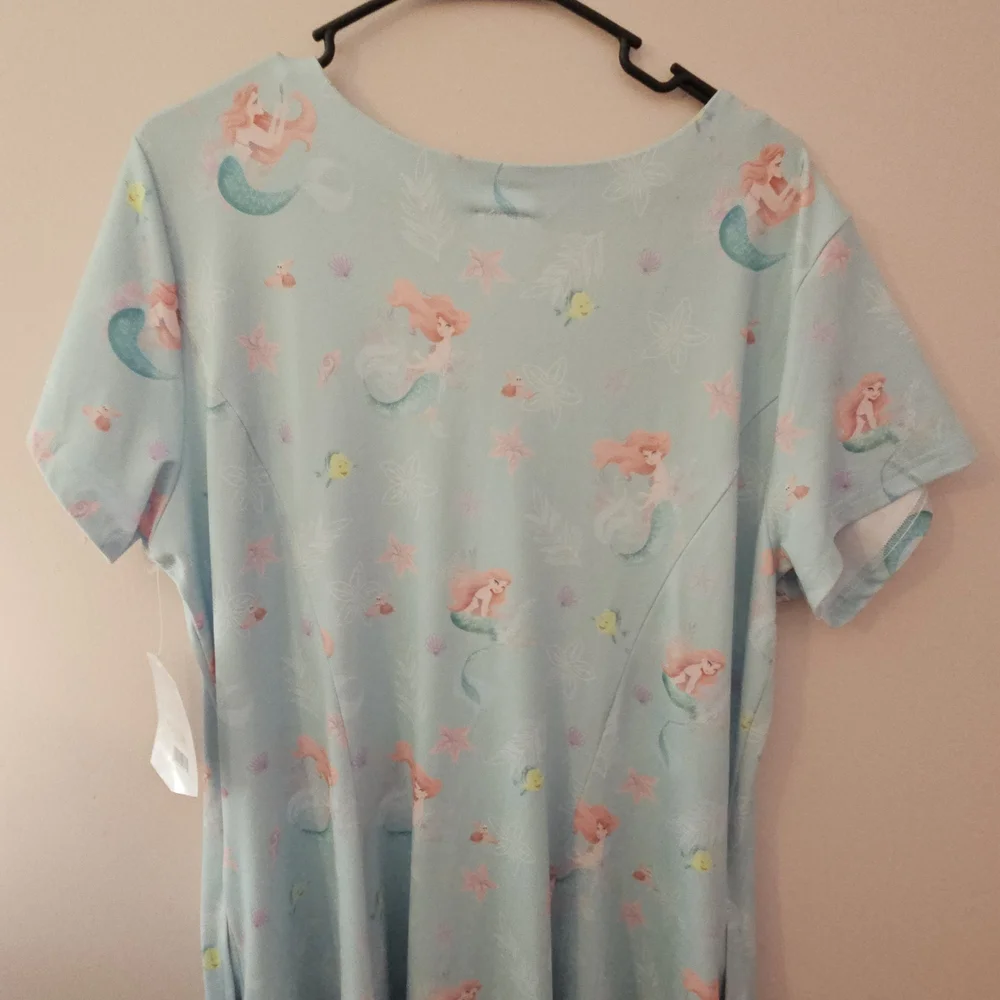 Light Blue Little Mermaid Button-Front Dress - Picture 4 of 7